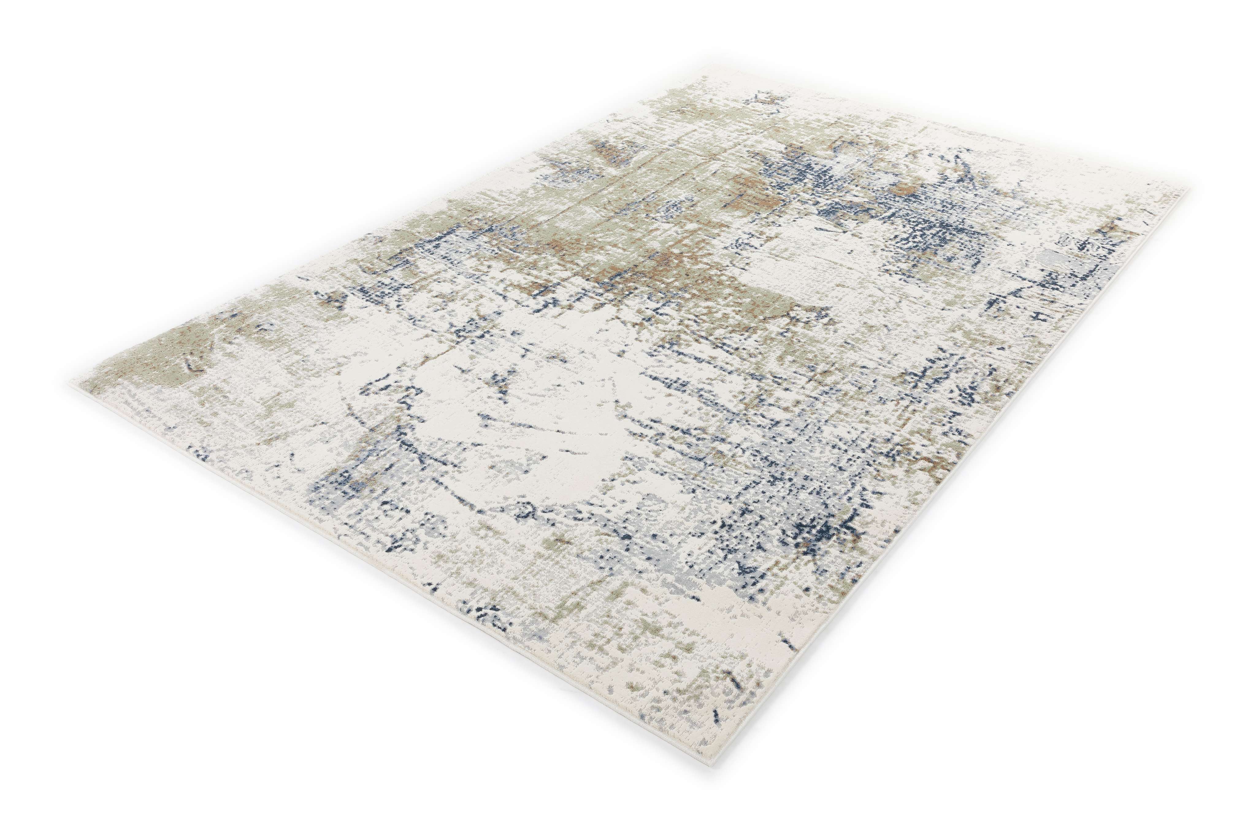 Abstract Ivory & Blue Modern Area Rug | Premium Contemporary Designer Carpet