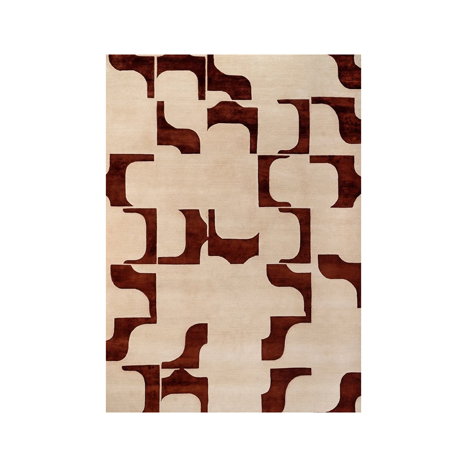 Terracotta Mosaic Abstract Rug