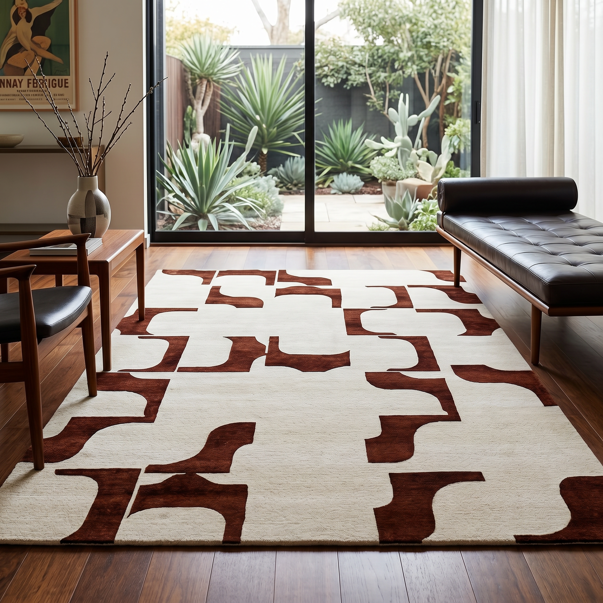 Terracotta Mosaic Abstract Rug