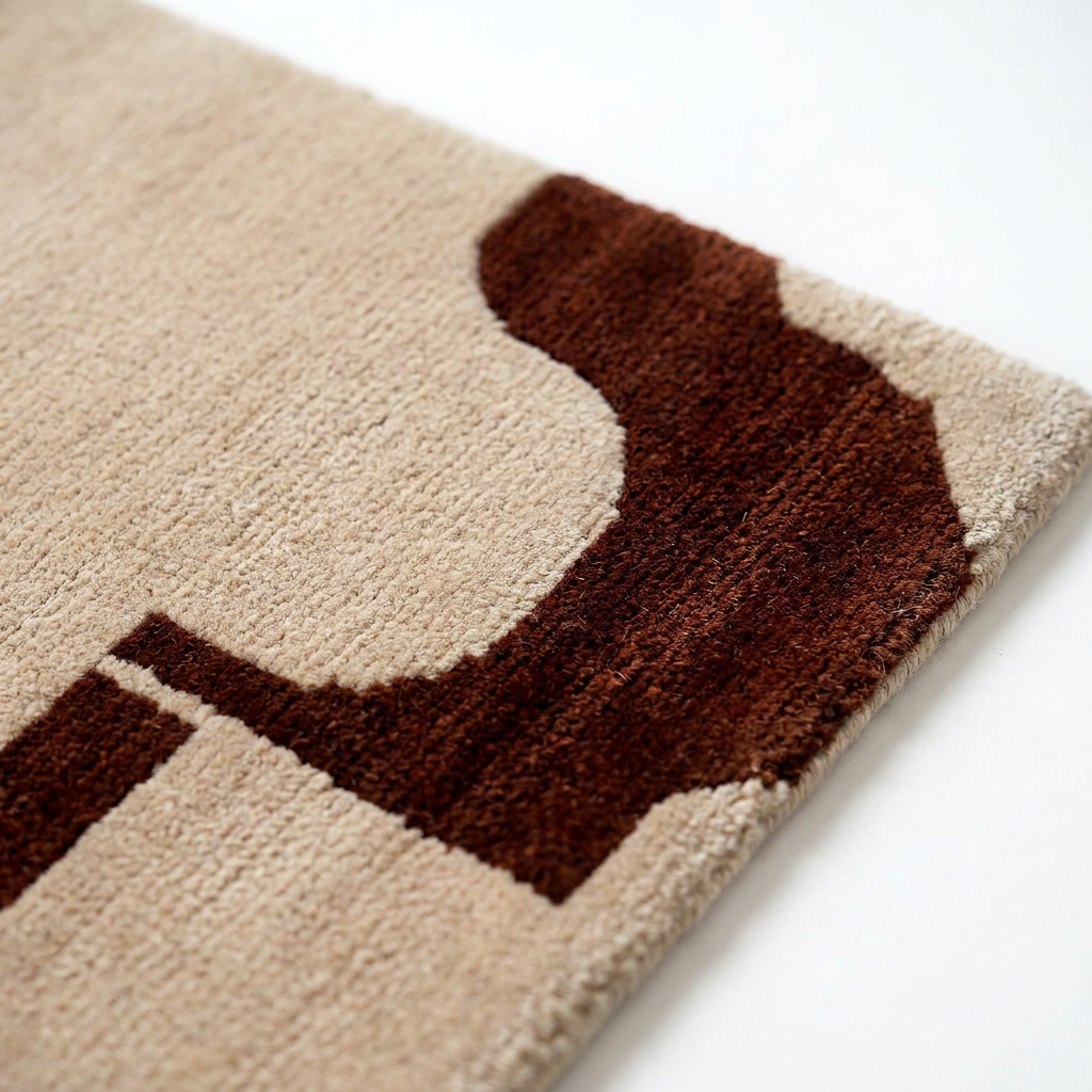 Terracotta Mosaic Abstract Rug